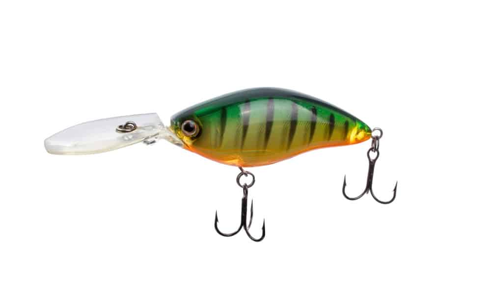An example of a lure shaped like a bluegill is pictured
