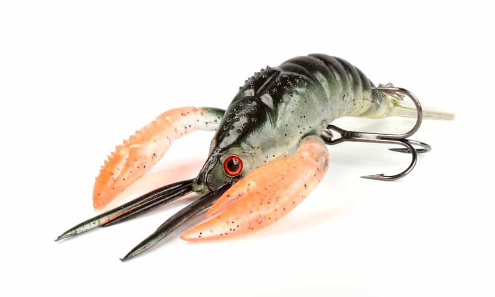 An example of a lure shaped like a crayfish is pictures